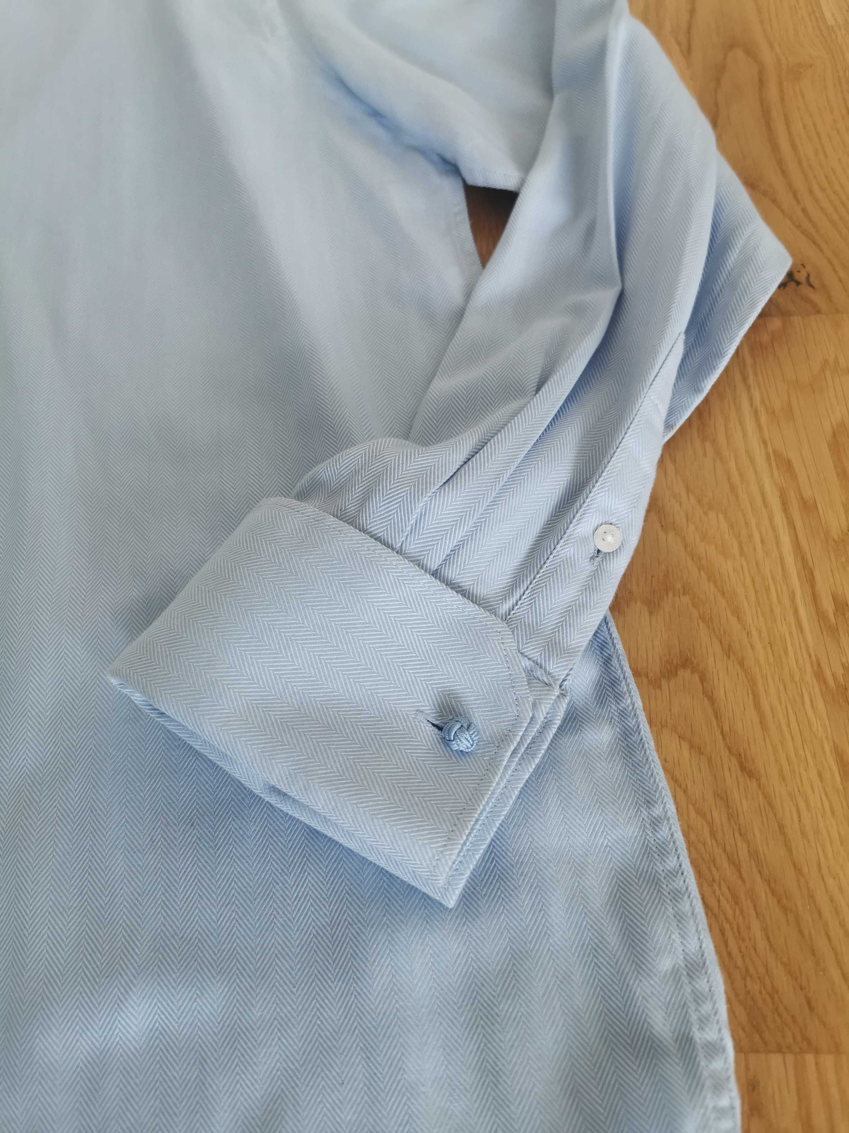 Koszula męska błękitna, miękka bawełna 100%