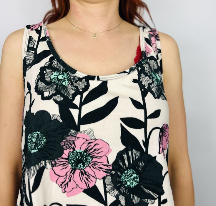 Kremowa tunika w duże kwiaty 5XL 50