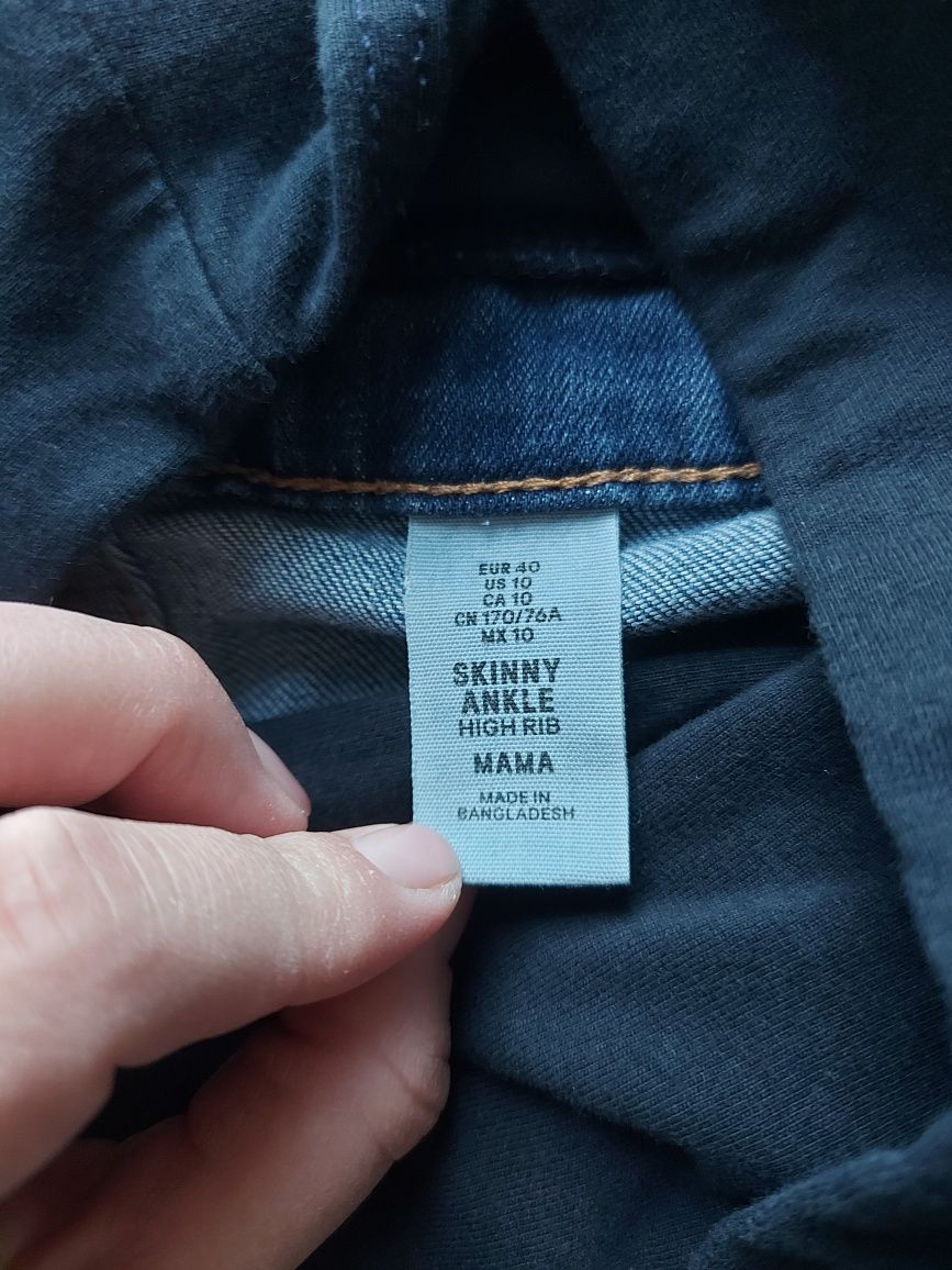 Skinny ankle jeans / jeansy ciążowe z panelem - H&M Mama rozm. 40 / L