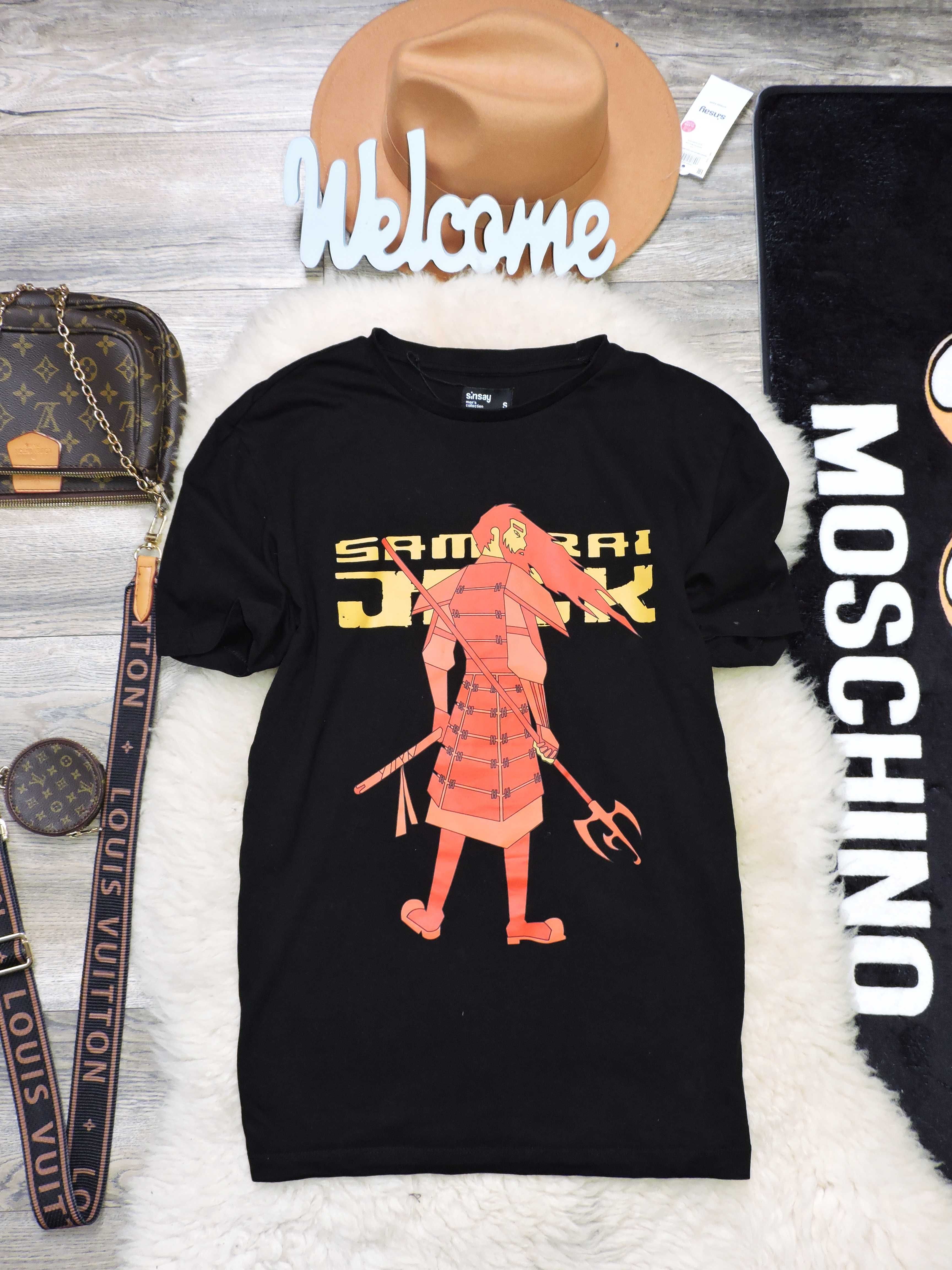 Sinsay Męski czarny t shirt Samuraj S