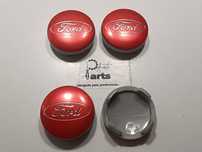 Conjunto 4 centros jante Ford 54mm Vermelho
