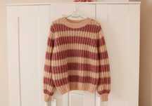 Pastelowy sweter w paski SISTERS POINT S 36 basic massimo dutti ciepły