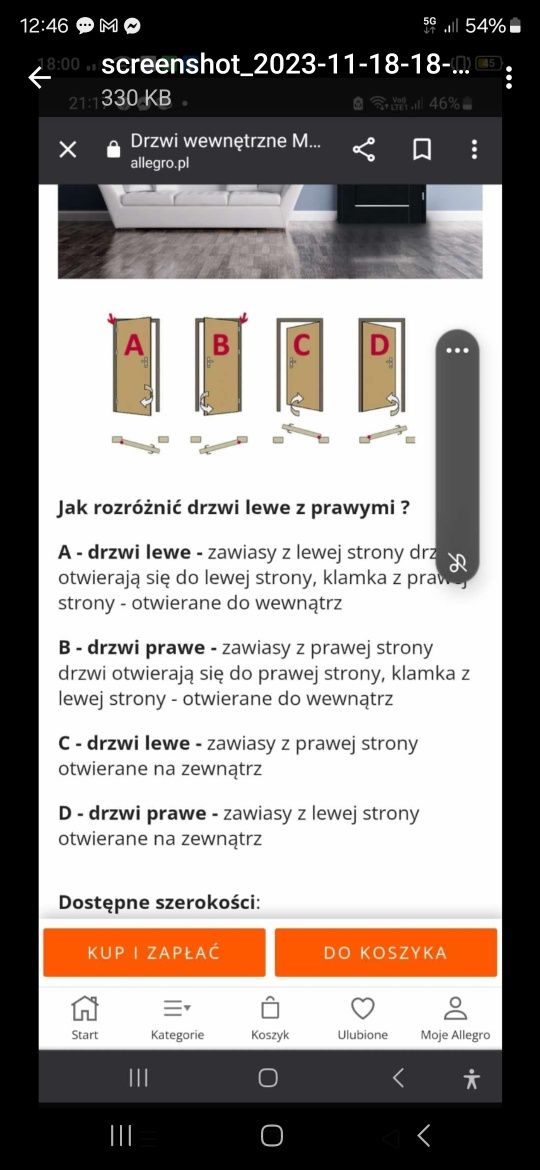 Komplet drzwi Milton Czarny Mat z Ościeżnicami NOWE