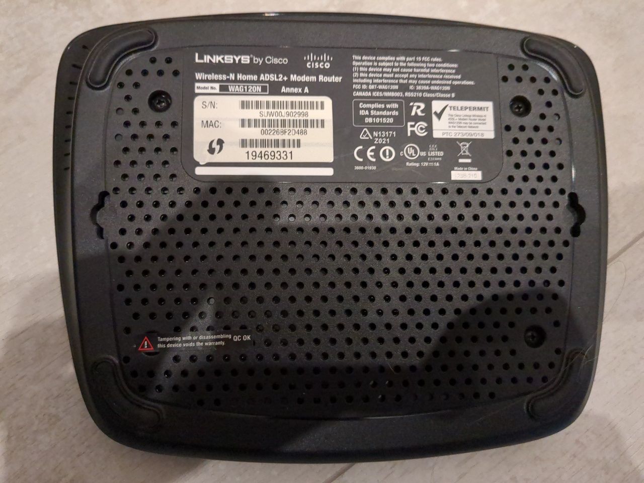 Router modem ADSL Cisco WAG120N