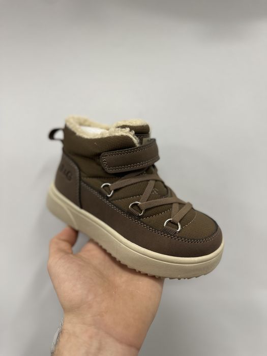 Черевики на зиму 26-32, коричневі ботинки на овчині,пакунок малюка