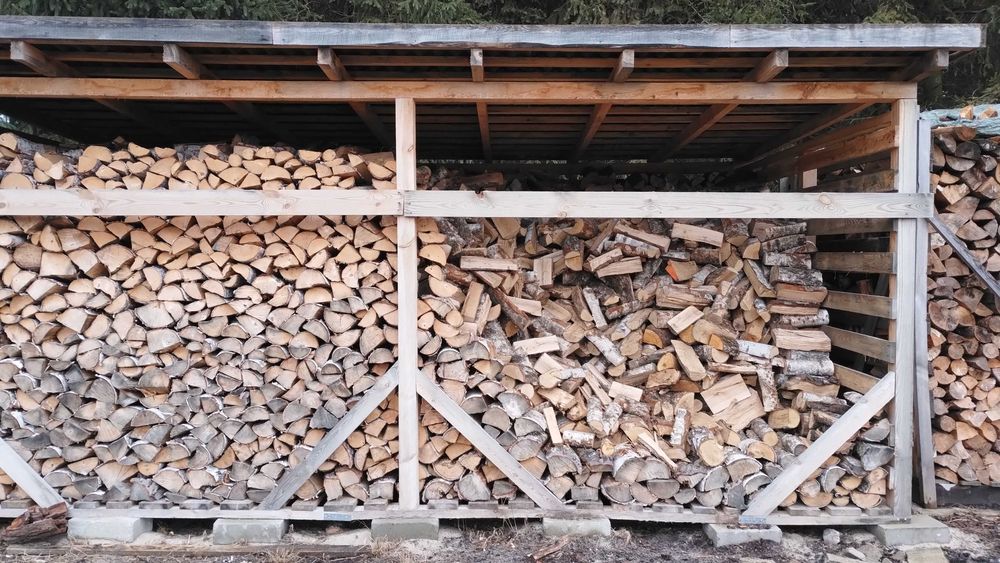 Sezonowane drewno kominkowe brzoza suche