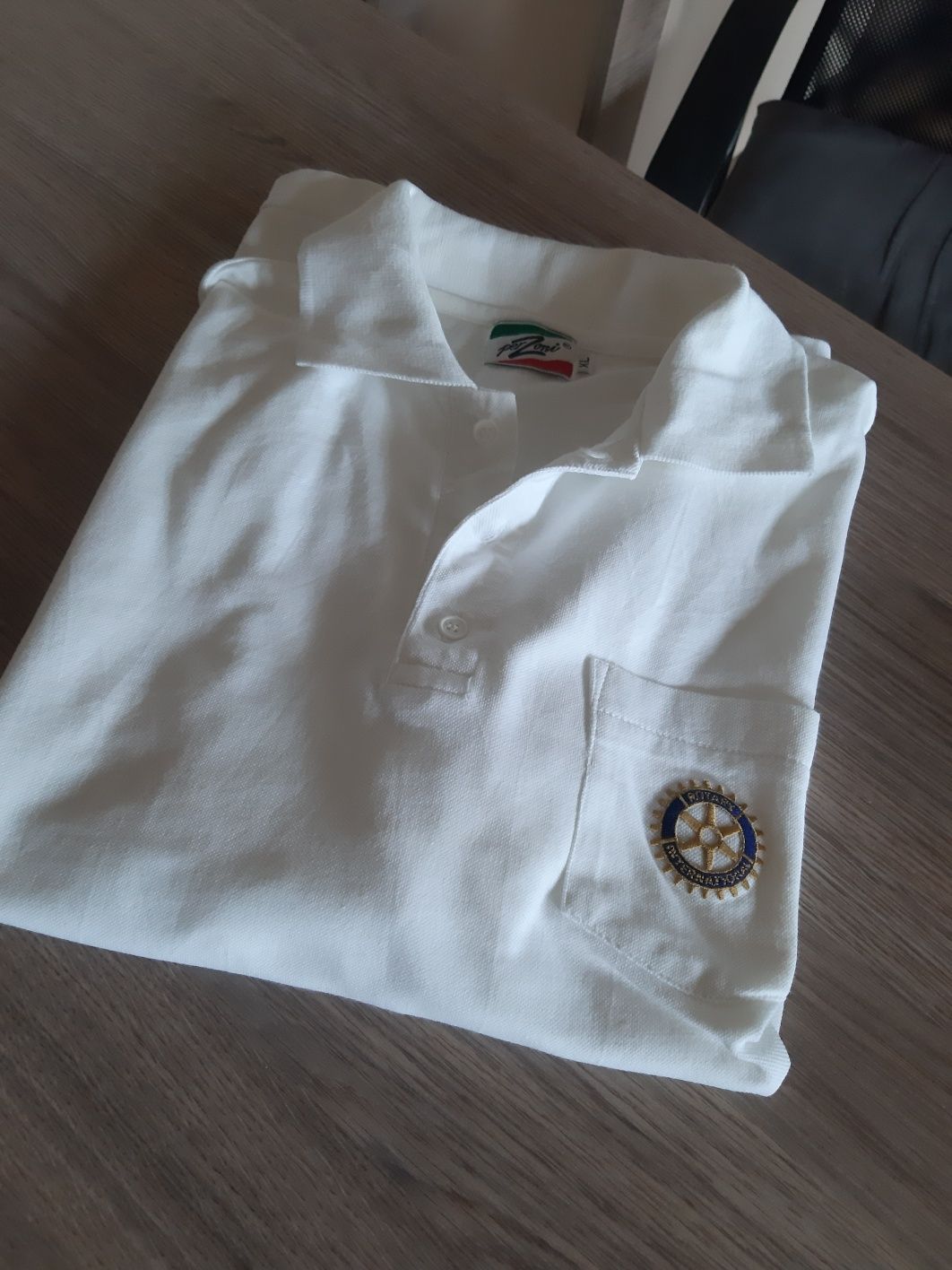 Koszulka Rotary unikat stara vintage biała logo tshirt polo XL prl boh