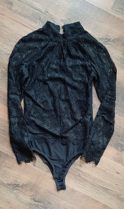 Body koronkowe czarne długi rękaw rozm. S Andrzejki Sylwester