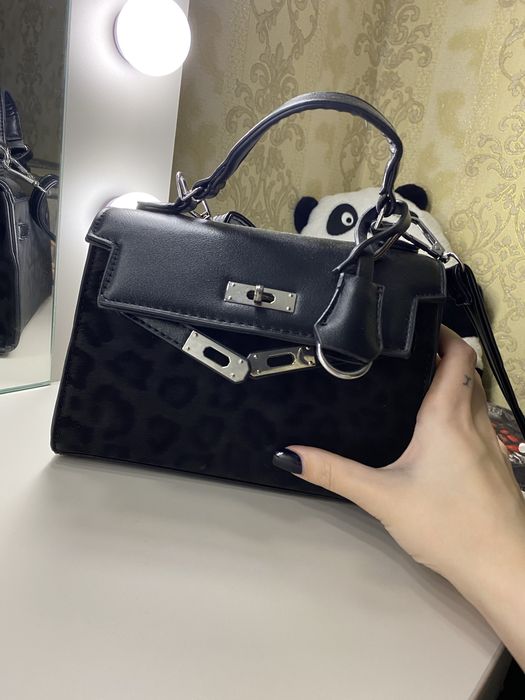 Сумка черная под ермес