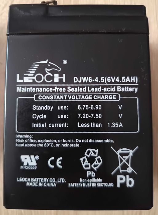 akumulator żelowy 6V 4,5AH zestaw 2 sztuki