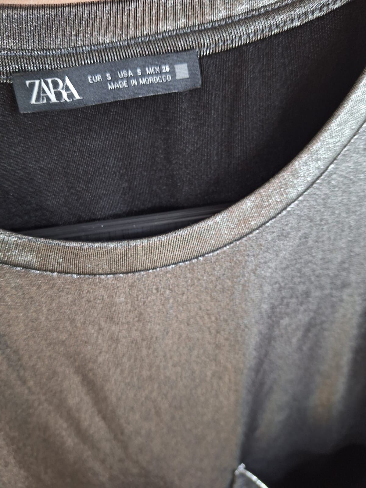 Srebrna bluzka Zara S 36 party impreza