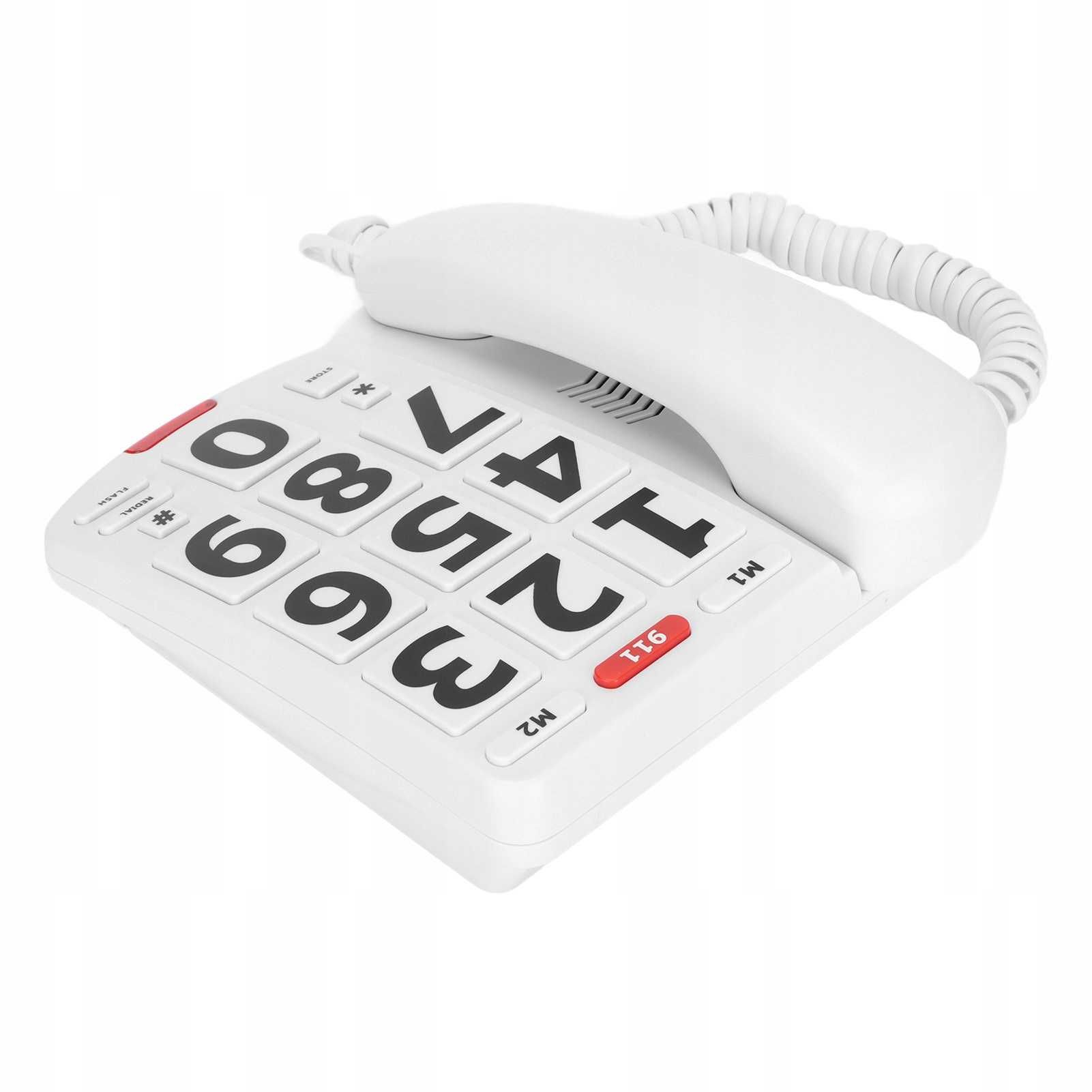Ciciglow Telefon przewodowy Duże Przyciski dla Seniora głośny alarm