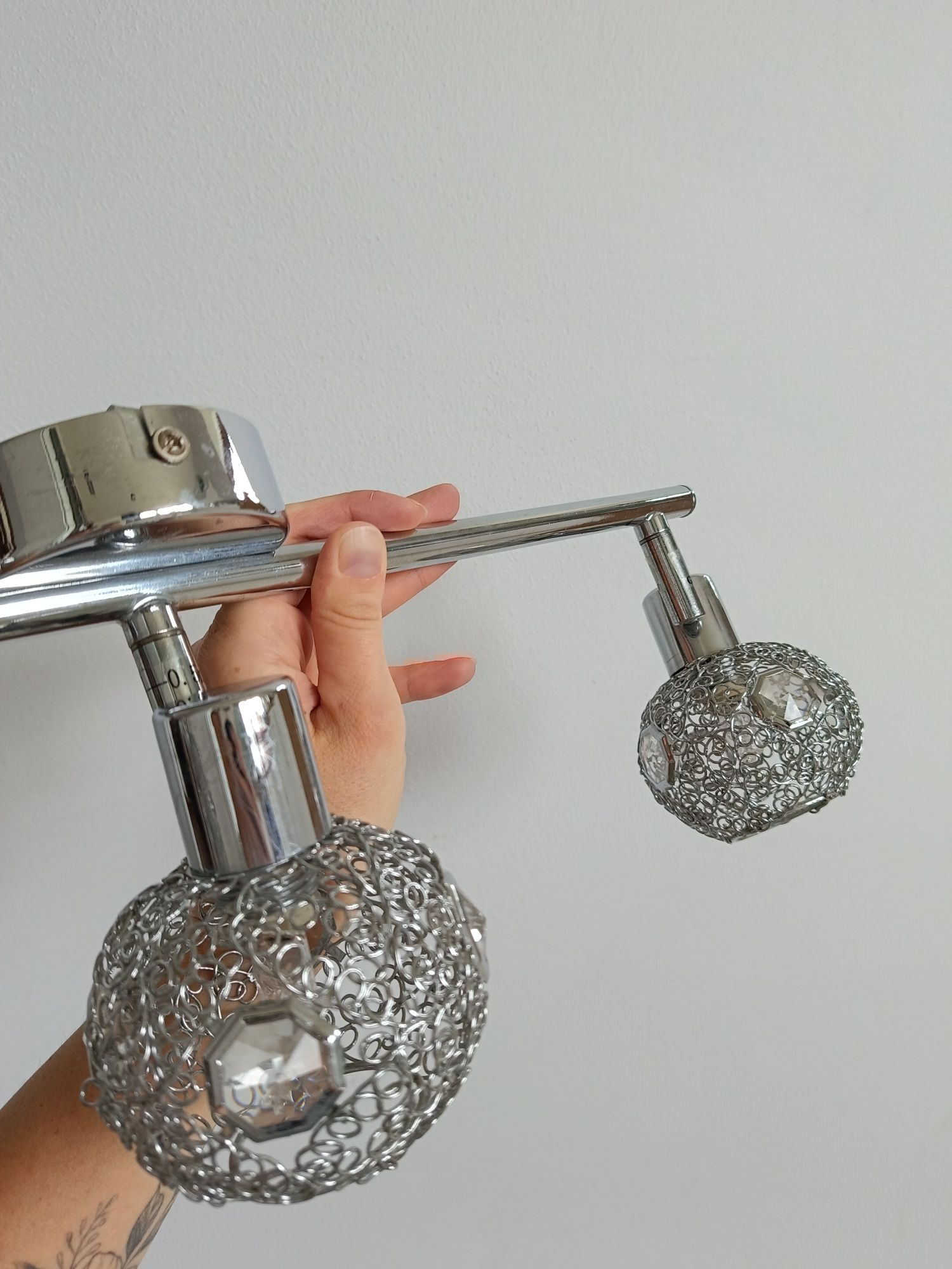 Lampa salonowa srebrna