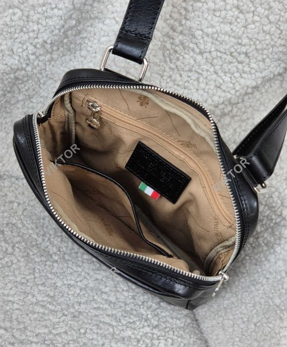 Мужская кожаная итальянская сумка VERA PELLE. Шкіряна сумка