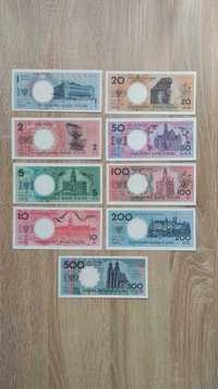 pełen zestaw nowych kopii banknotów miasta polskie