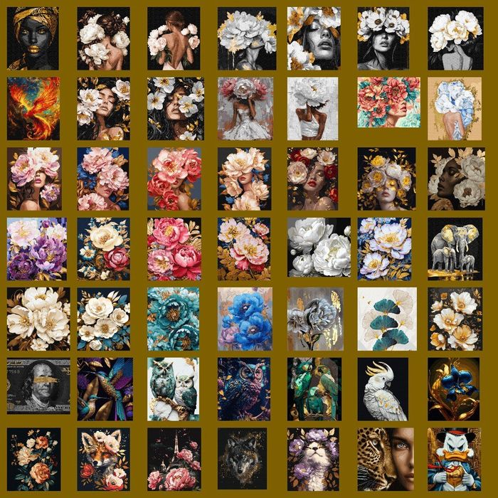 Картини за номерами з фарбами металік на чорному полотні і золотою фар