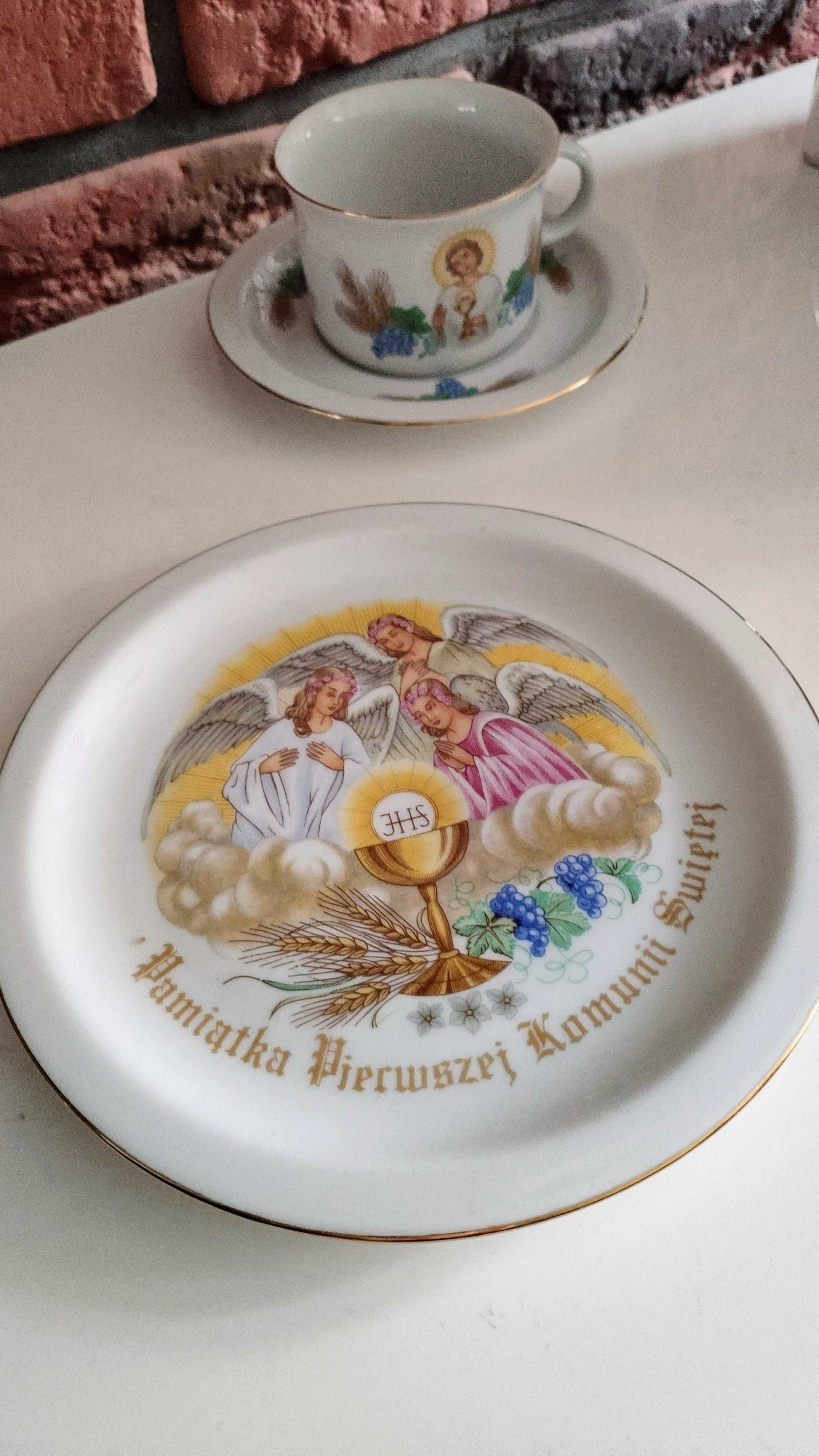 3—części, porcelana Wawel, komplet I Komunia Św. *pamiątka×