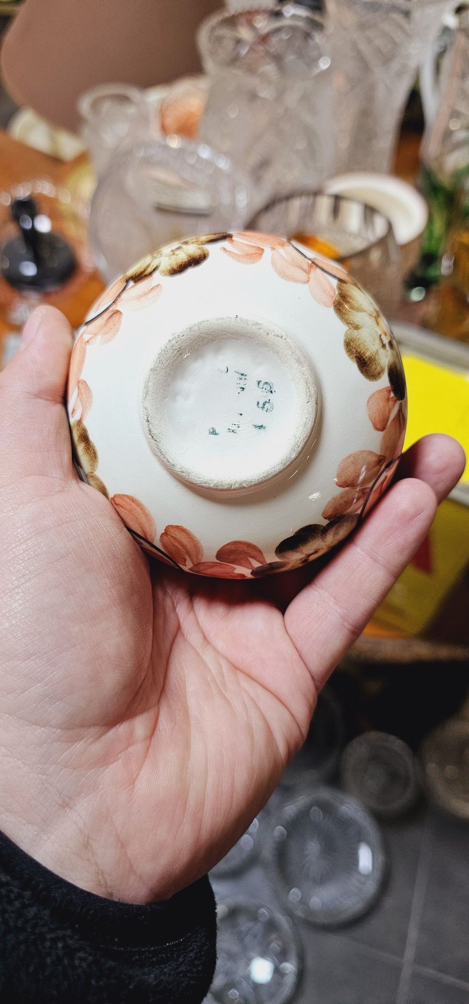 Fajansowy wazonik, Koło - Vintage Prl