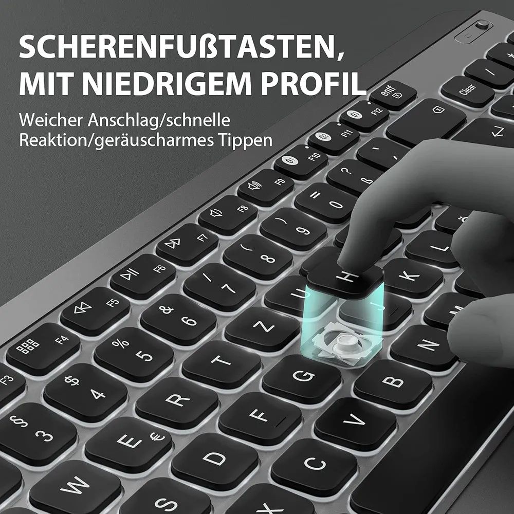 seenda Klawiatura Bluetooth z podświetleniem do komputerów Mac,gwerty