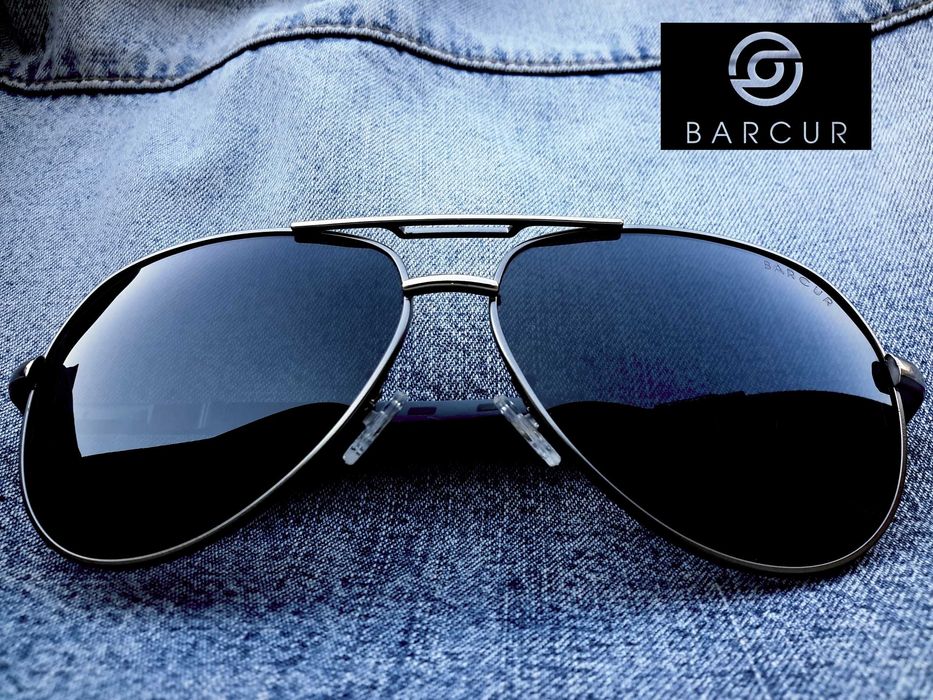 OKULARY PRZECIWSŁONECZNE. Polaryzacyjne HD. Gun Black. Aviator Pilotki