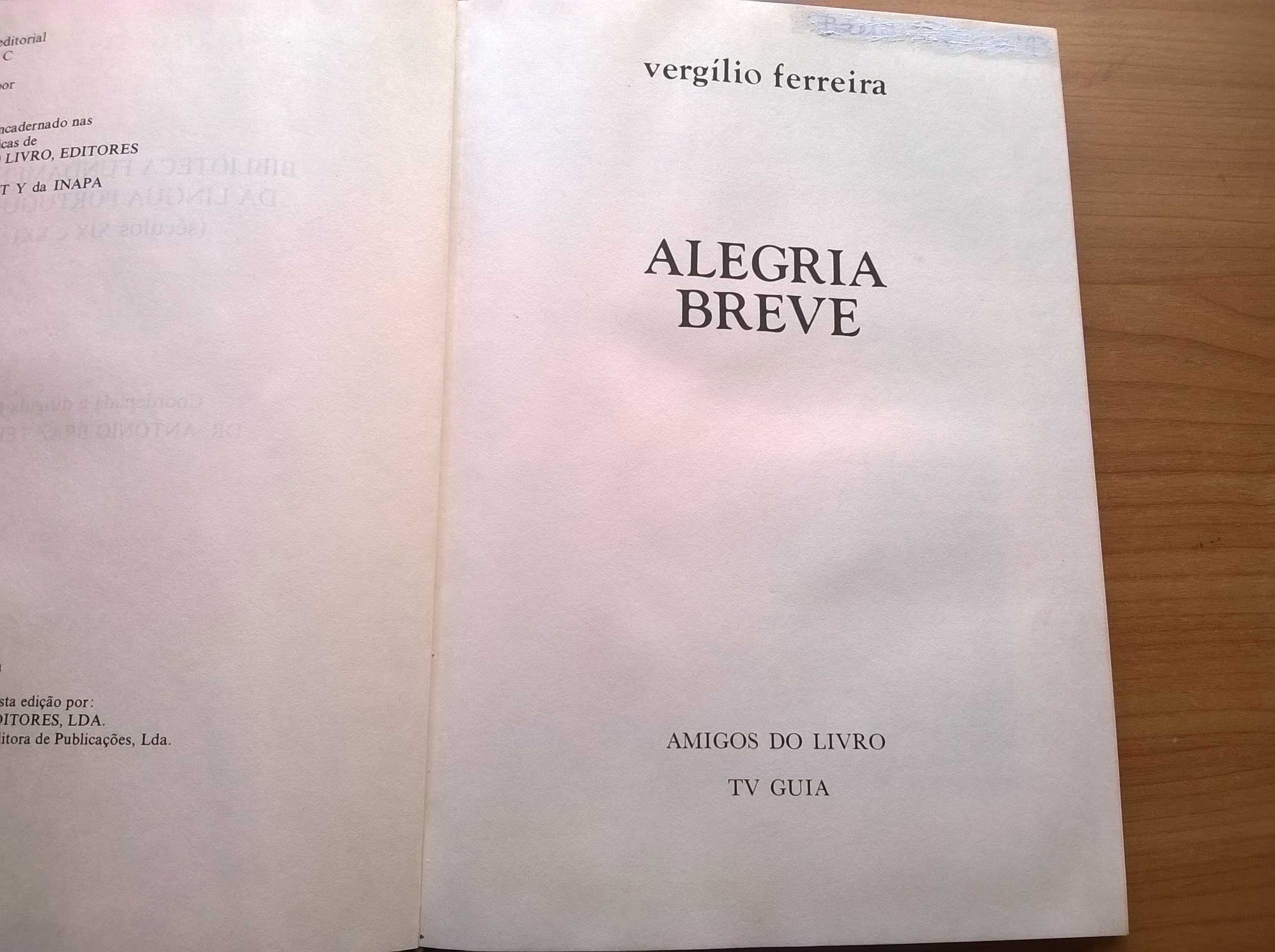 Alegria Breve - Vergílio Ferreira (portes grátis)