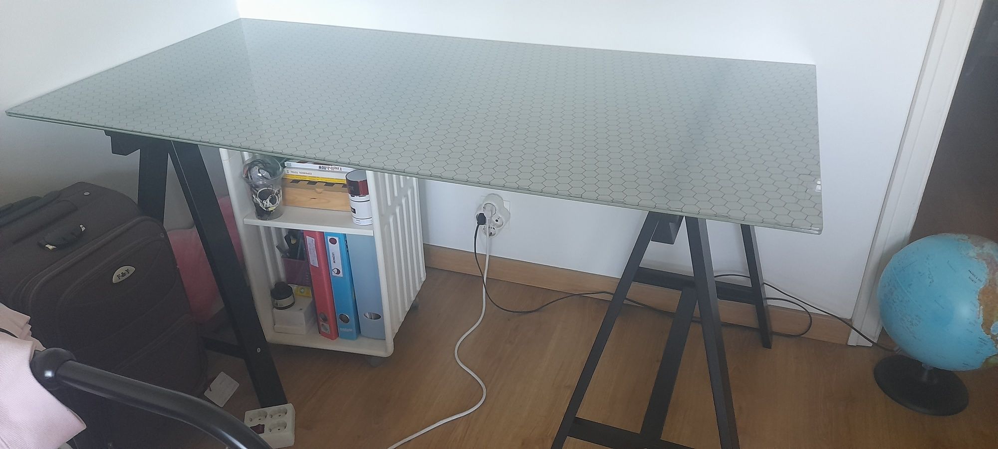 Mesa de vidro duplo