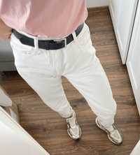 Białe spodnie ZARA Mom Jeans