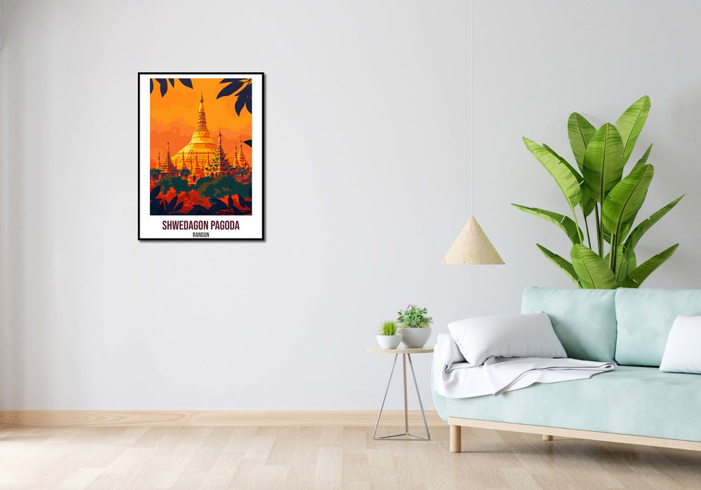 Plakat 60x80cm Shwedagon Pagoda
