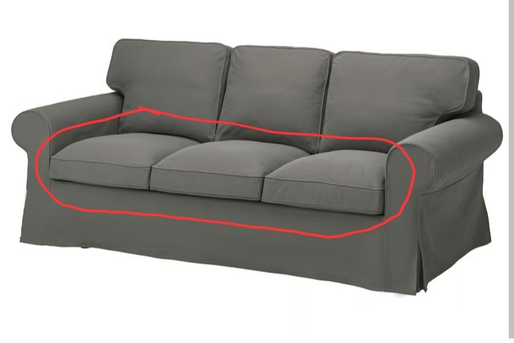 EKTORP Pokrycie poduszki siedziska  sofy 3 osobowej, Hakebo ciemnoszar