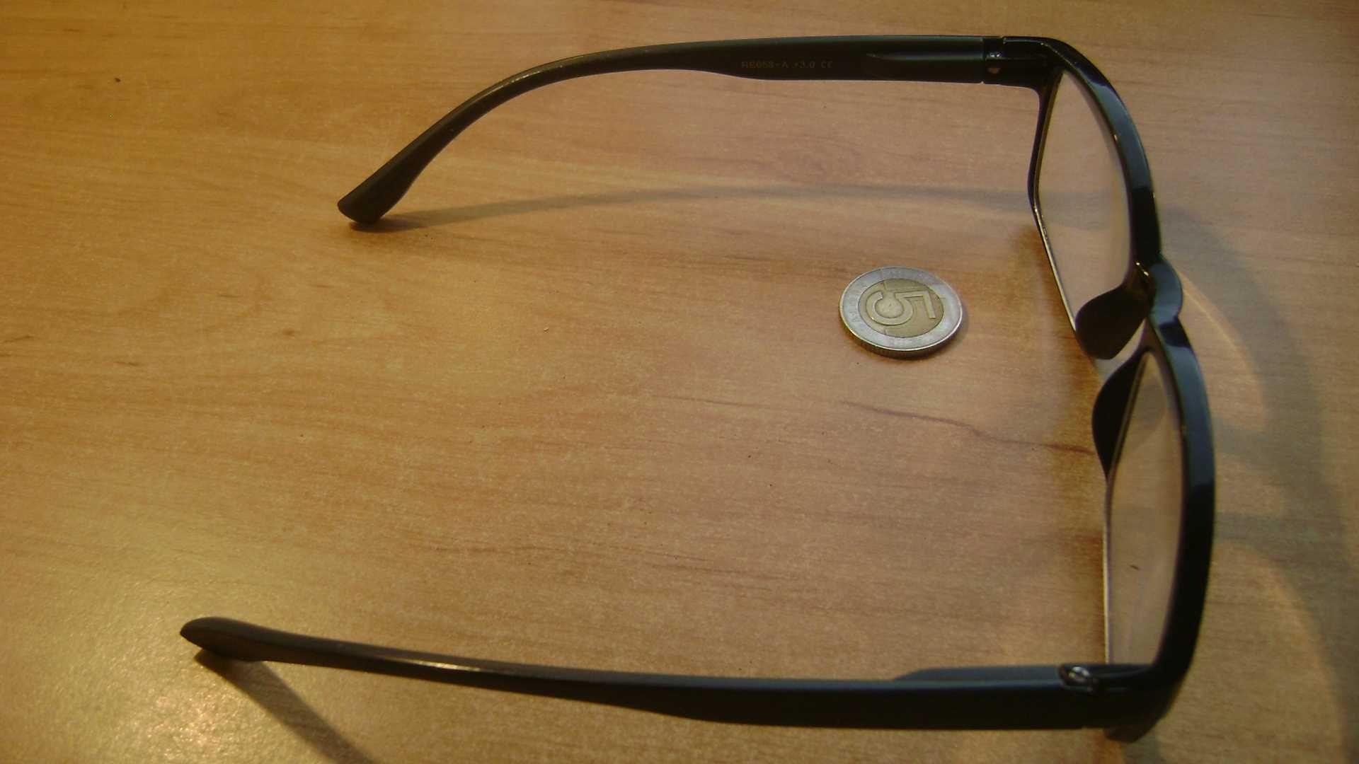 Starocie z PRL - Okulary męskie korekcyjne +3 dioptrie rozstaw 14 cm