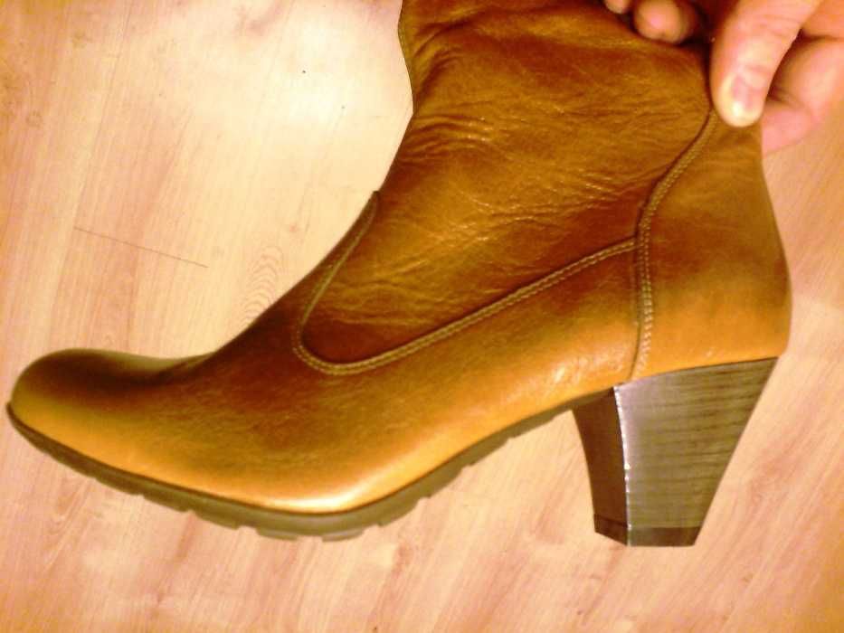 NOWE Buty-Kozaki KOWBOJKI 37 Naturalna skóra100% MIODOWY I-Klasa Gw.6m