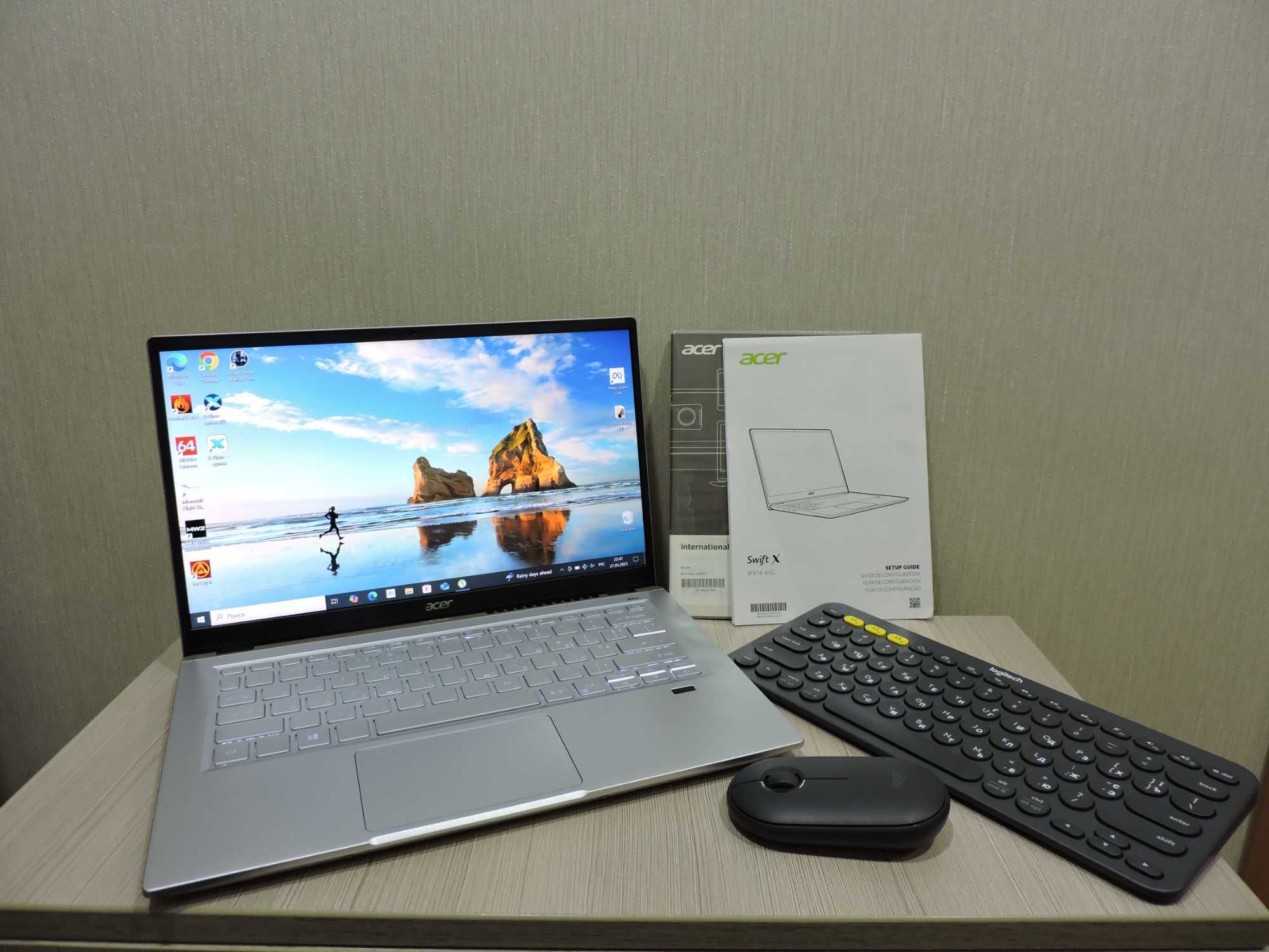 Acer Swift X/ RTX 3050Ti/14" Full HD IPS/Ryzen 7 5800U/16GB/SSD 512