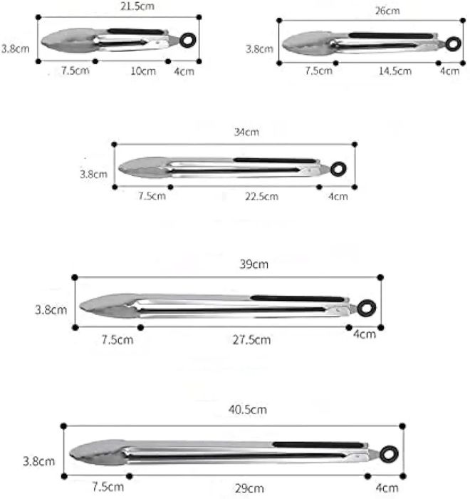 Szczypce do grilla zestaw 5 szt. Plus silokonowe pędzle
