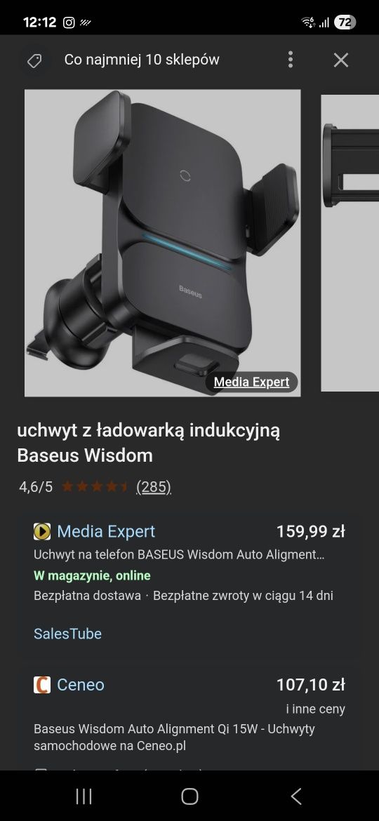 Baseus Wisdom ładowarka samochodowa indukcyjna