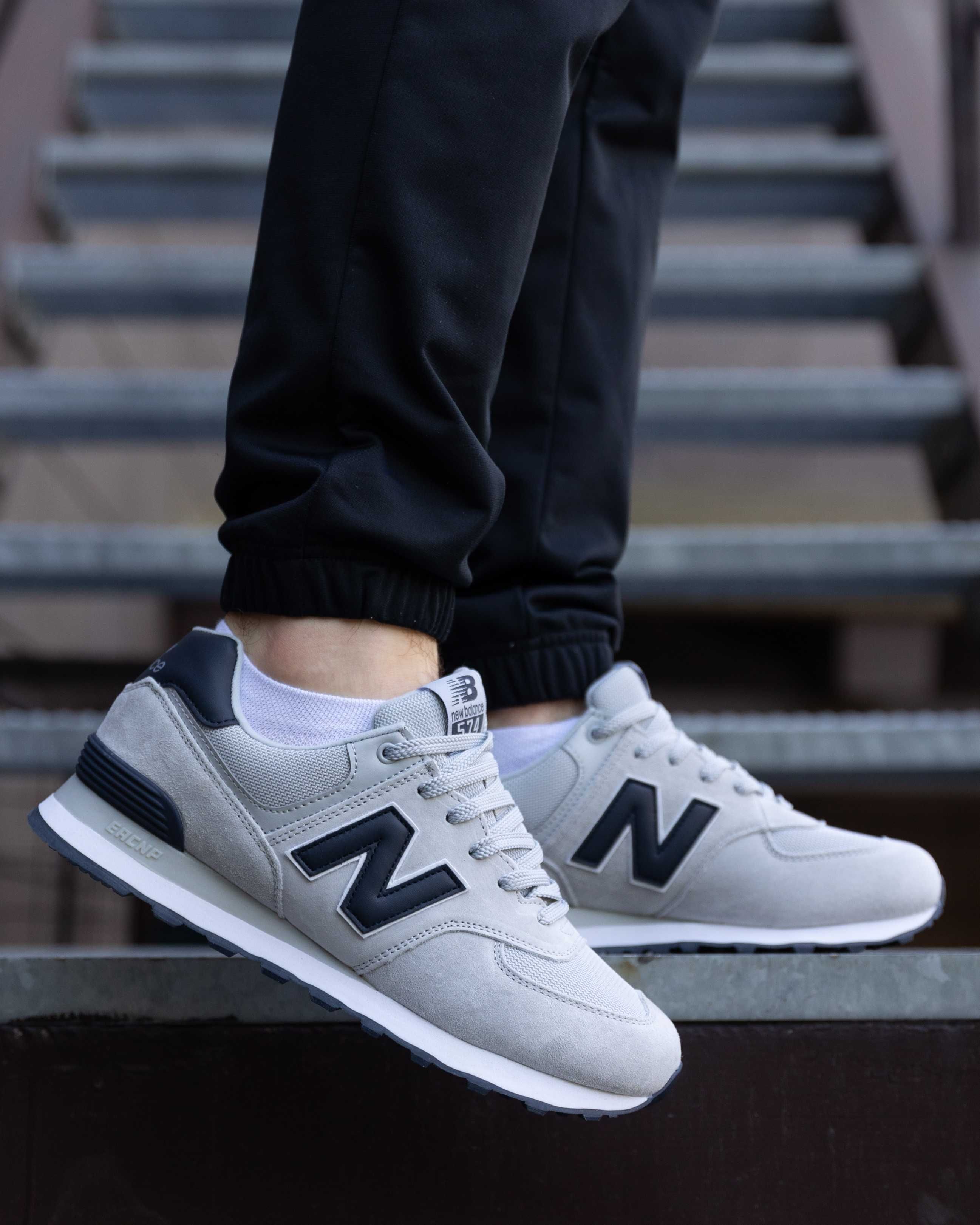 Кросівки чоловічі New Balance 574 Silver Black Нью Беланс срібрясті