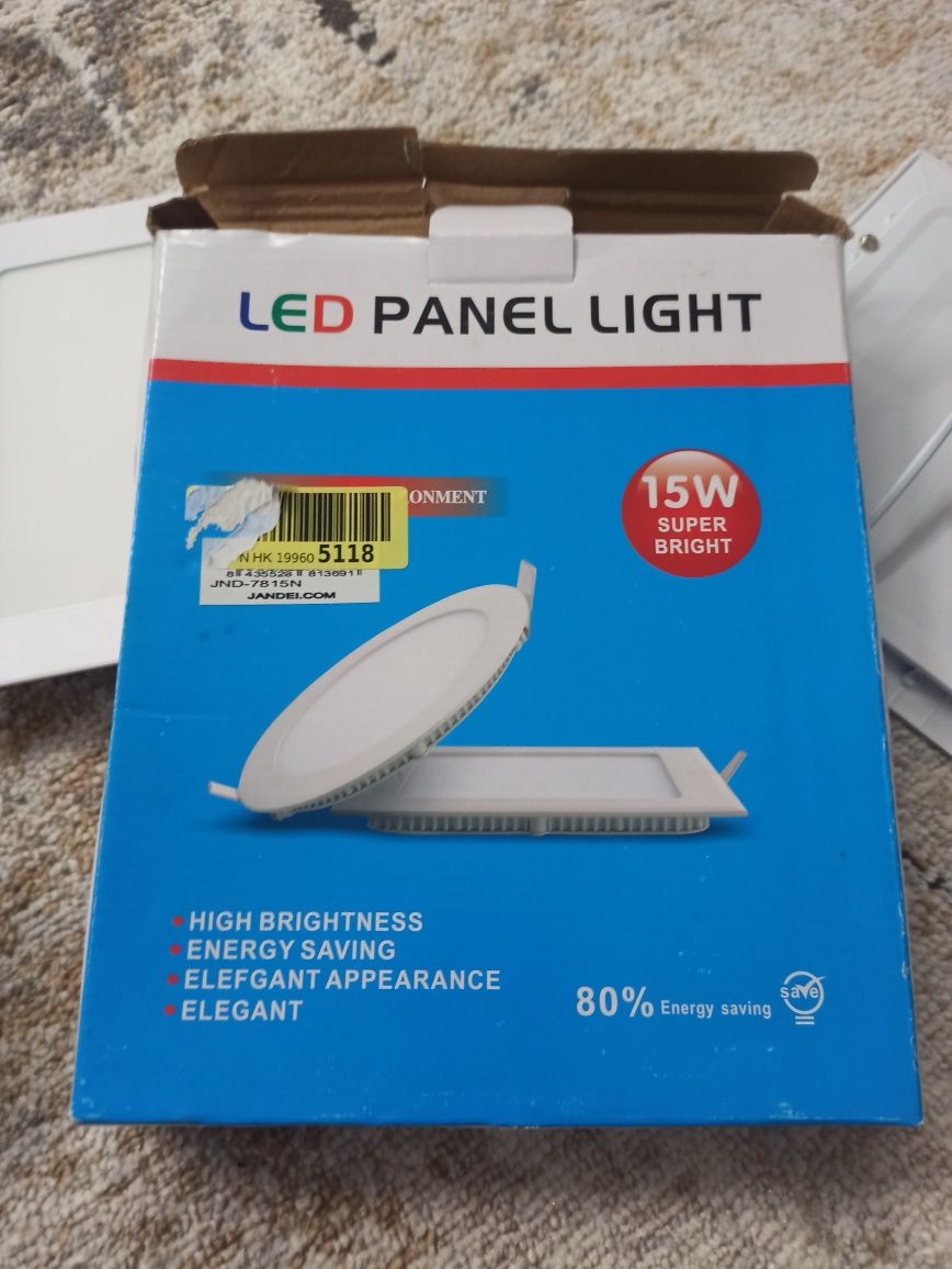 Panel LED chowany 15w kwadratowy naturalne światło 2szt