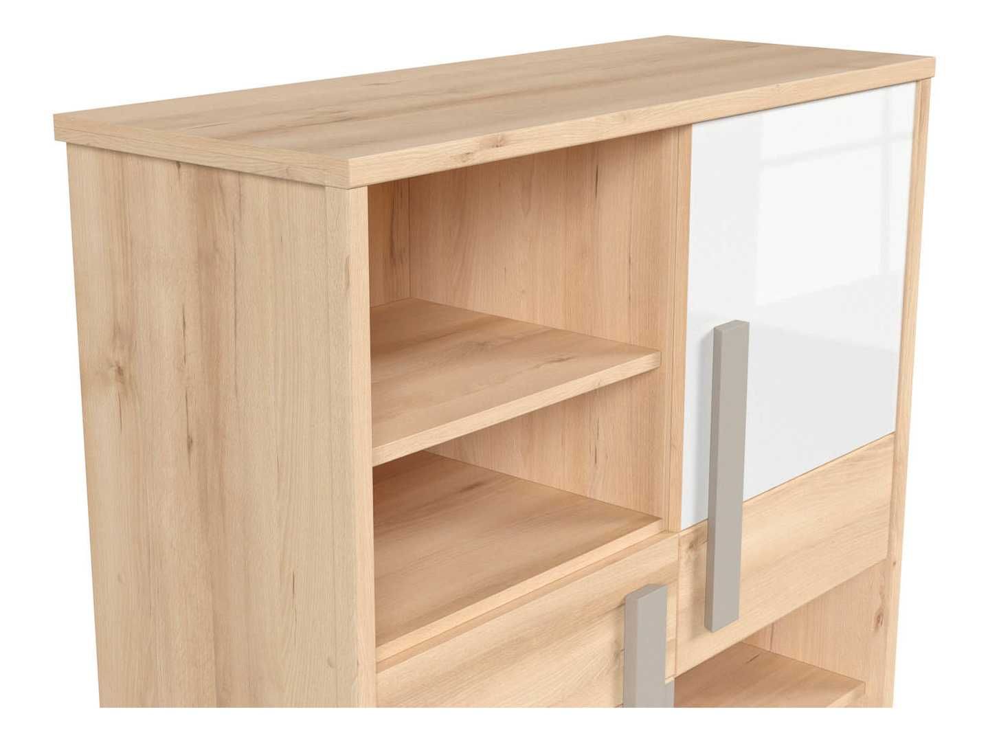 komoda, regał BRW Namek 95 cm z 2 drzwiami i 4 półkami buk iconic