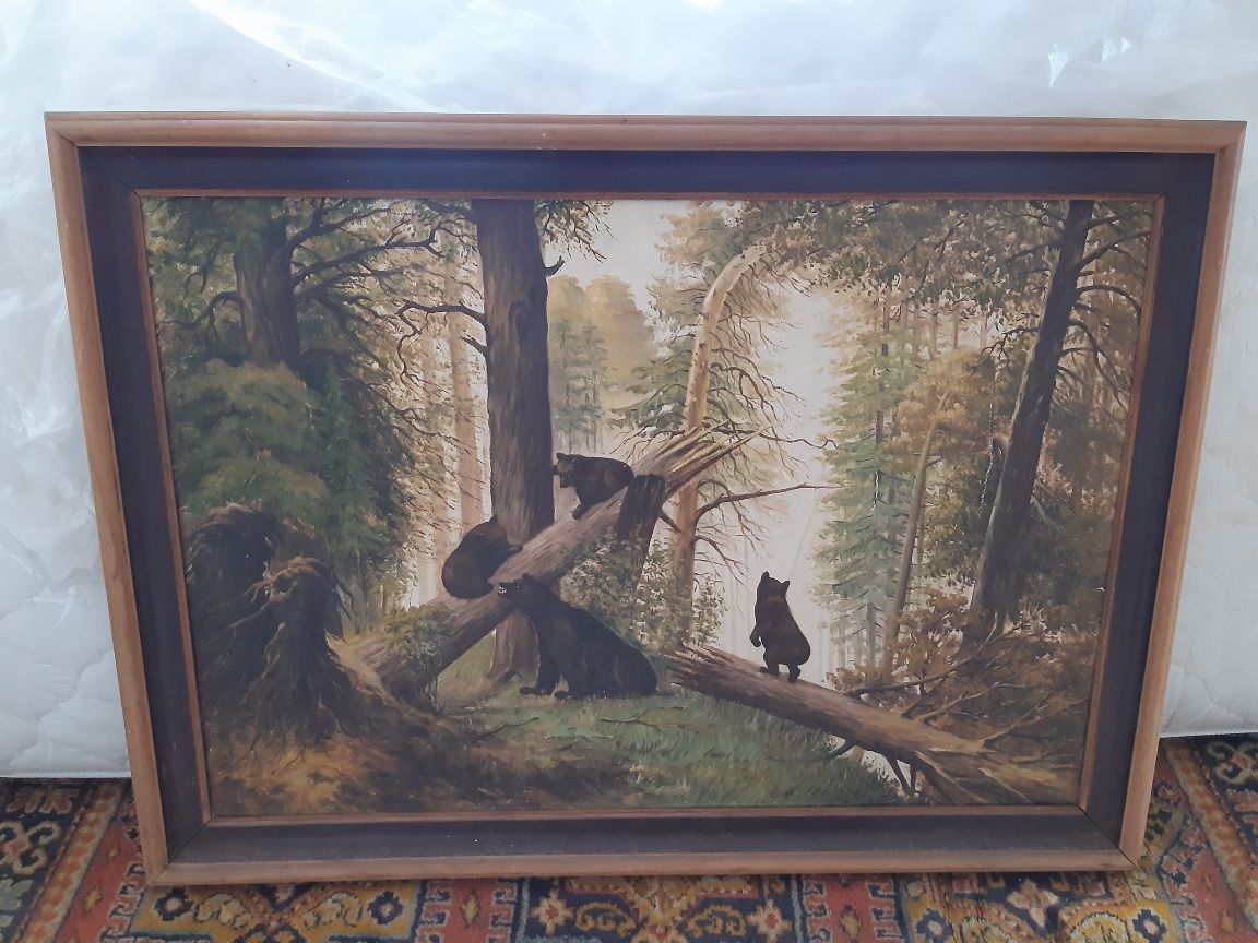 Продам картину "Утро в сосновому лесу" маслом 1949 року