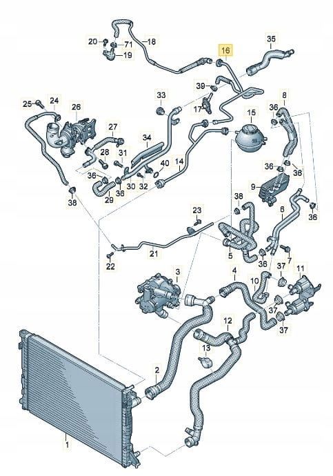 Патрубок Audi A4 B9 8W, Q5 80A FY, A3 8V трубка Разборка Ауди