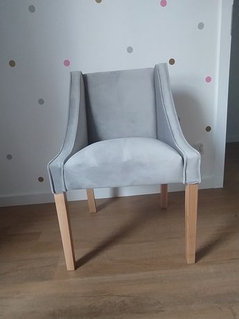 Krzesło fotel welurowe szare