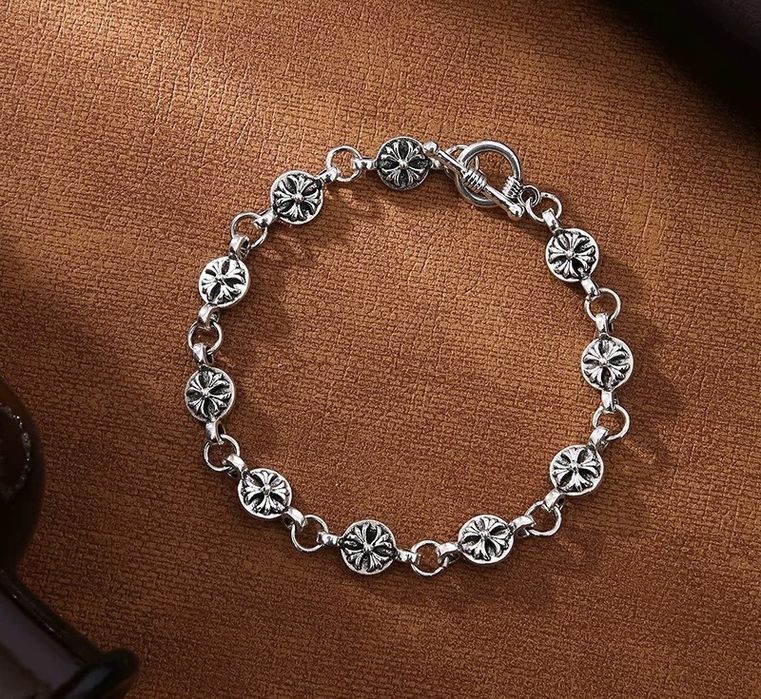 !Акція! Браслет Chrome Hearts | Срібний браслет на руку Хром Хартс