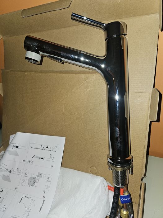 Torneira misturadora CREA Alto Torneira de banheiro alongada com 3 fun