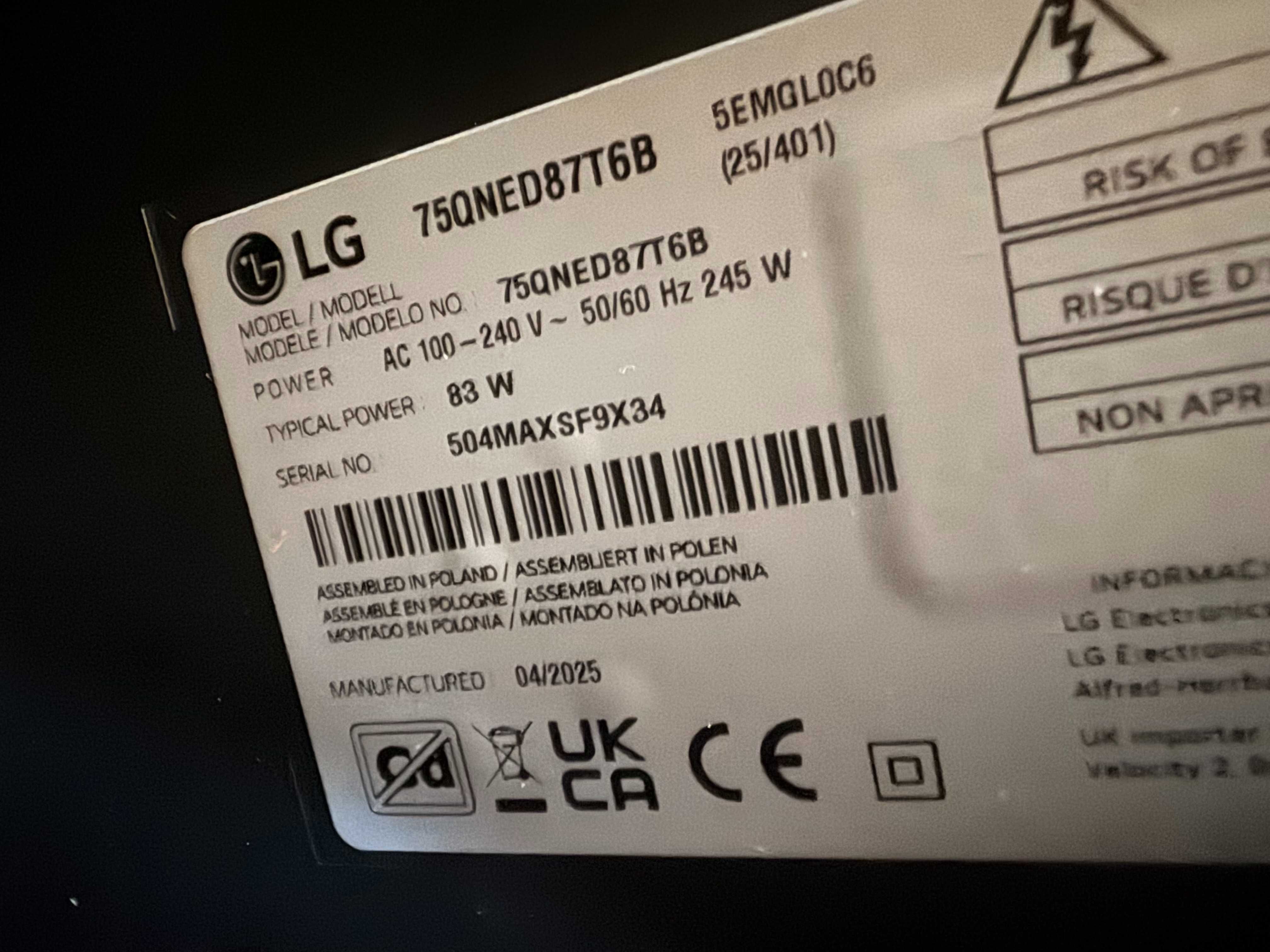 Telewizor LG 75 CALI