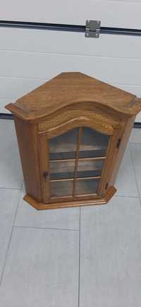 Dębowa szafka narożna z półkami drewniana półka