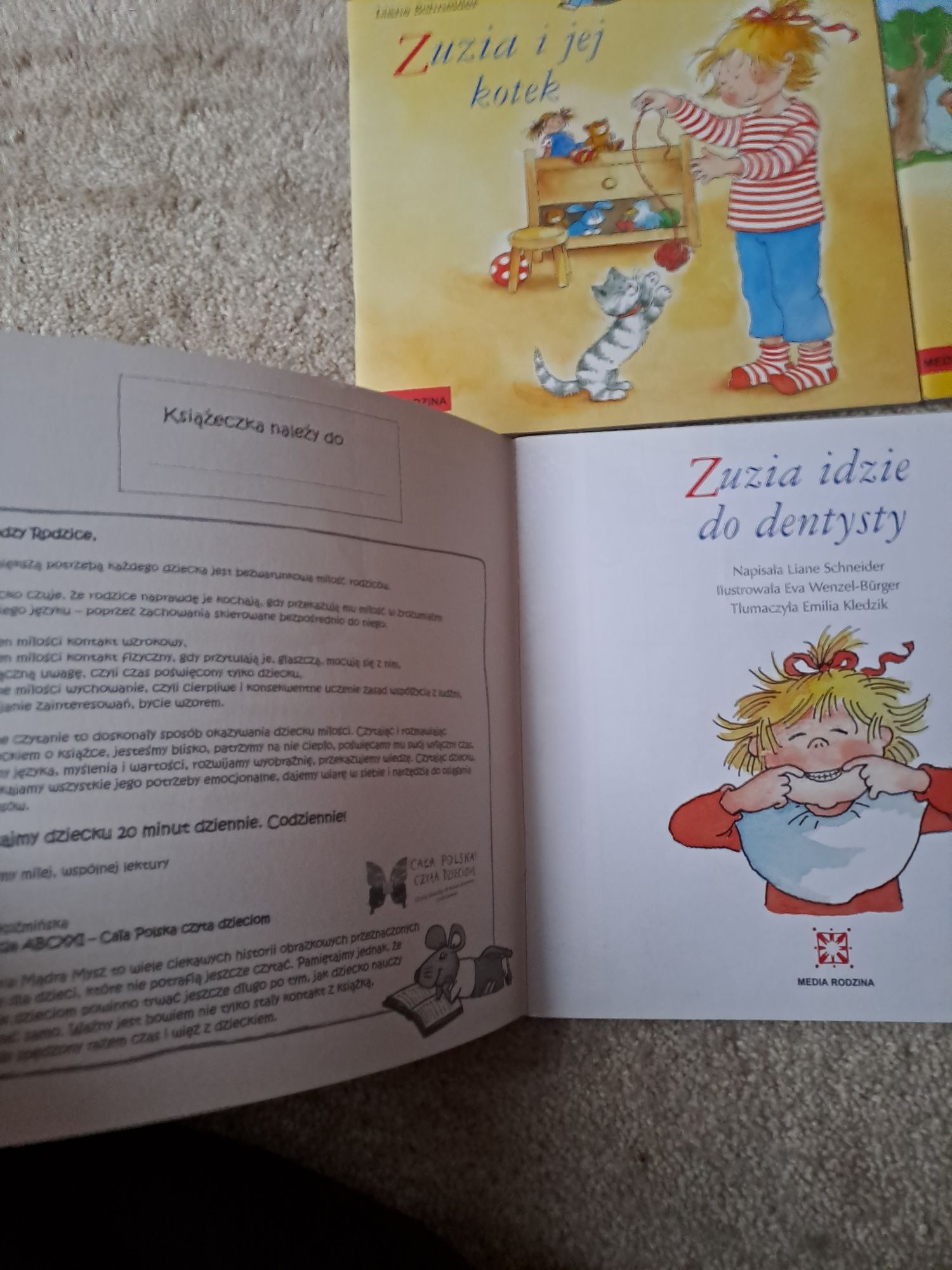 5 książek z serii o Zuzi.. "Zuzia idzie do przedszkola", i inne...