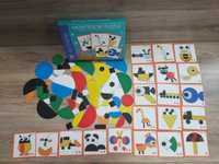 Nowe drewniane klocki,układanka puzzle Montessori,figury,kolory