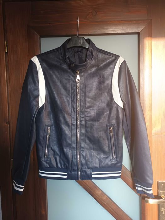 Kurtka męska eko-skóra S, M granat