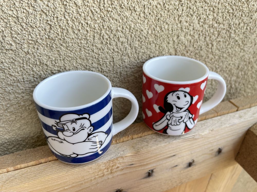 Filiżanki kubki 100ml porcelana nowe popeye olive