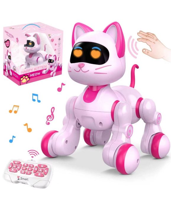 Інтерактивний робот-кіт 19см, звук, світло, танцює, акумулятор