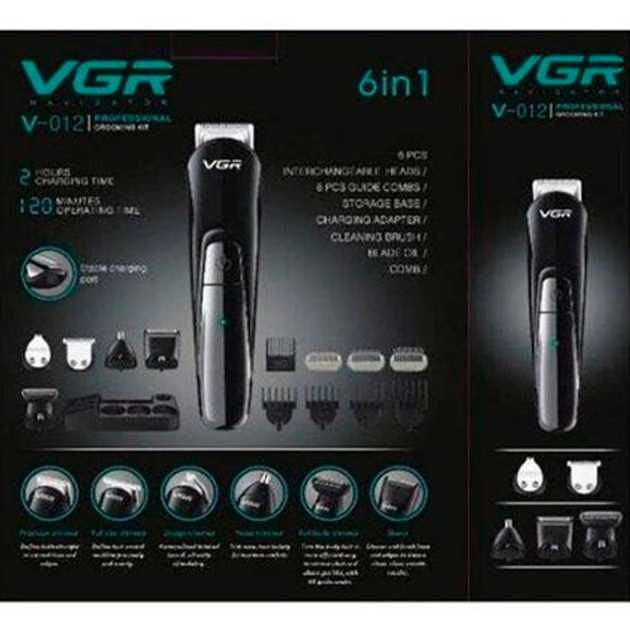 Машинка для стрижки VGR V-012 6 в 1, великий набір для стрижки